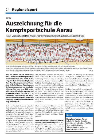 Karate Kampfsportschule Aarau - Landanzeiger