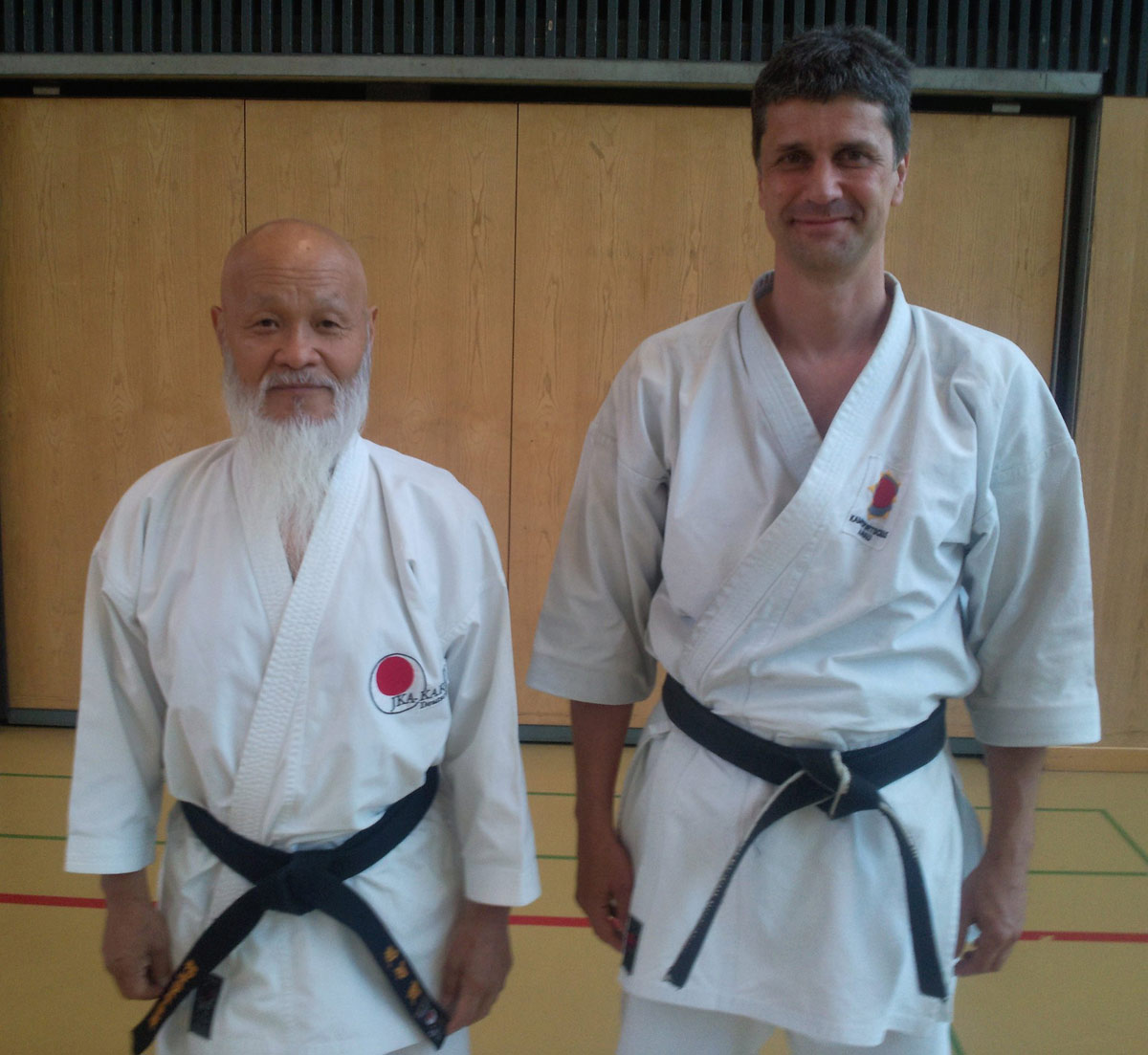 Roman Biehler mit Karate-Legende Hideo Ochi. Kampfsportschule Aarau. Karate Qi Gong Tai Chi Yoga Meditation