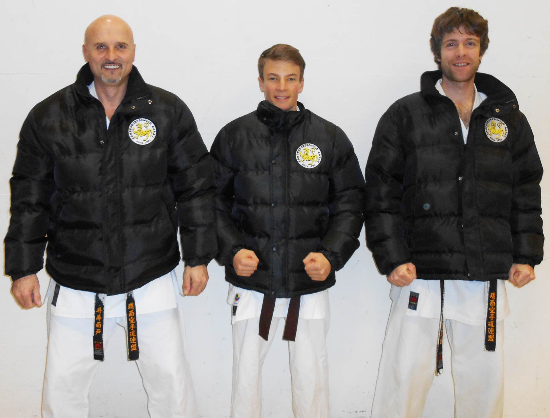 Karate Lehrer Kampfsportschule Aarau Ismet Duro aus Gränichen, Synes Weber aus Aarau, Michael Waldmeier aus Rombach (v.l.n.r.)