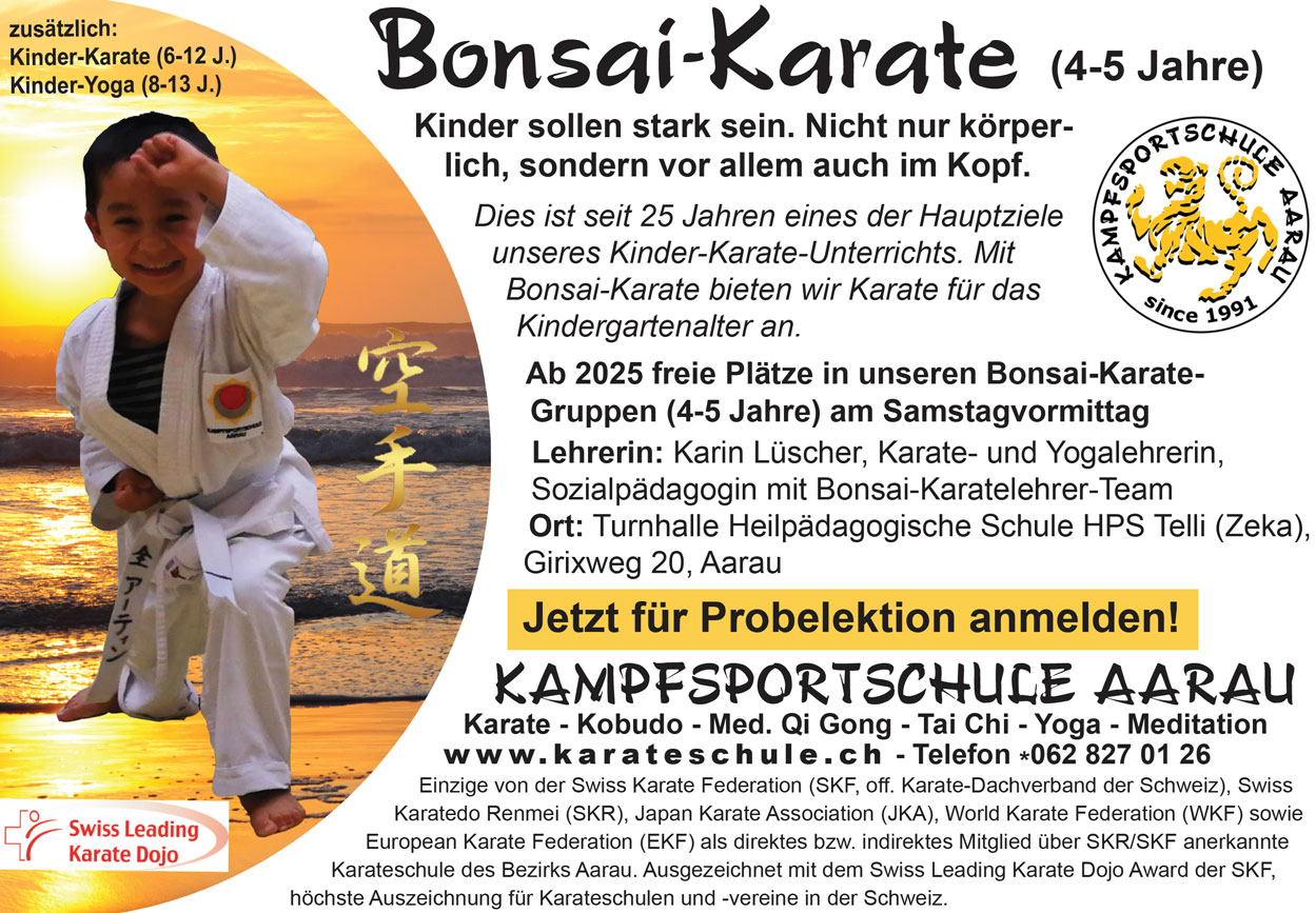 Kinder Kampfsport Karate Bonsai Aargau 