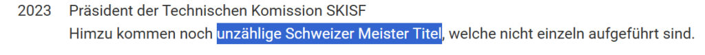 Toni Racca Richtigstellung