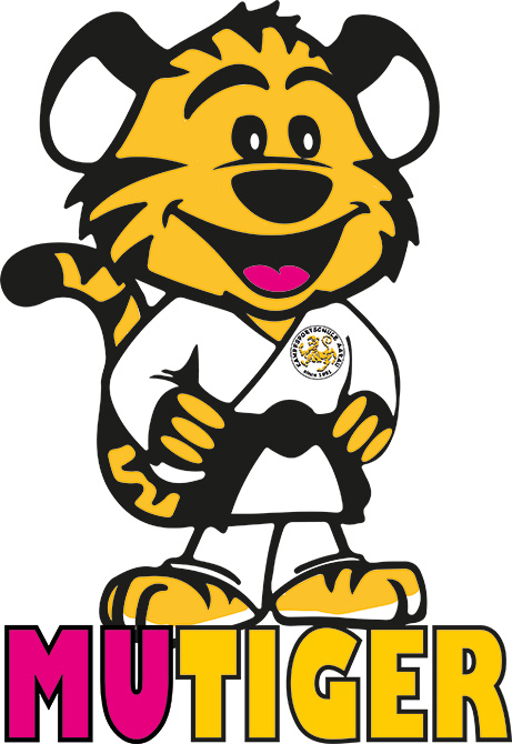 MuTiger - Der Mutige Tiger. Maskottchen im Bonsai-Karate unserer Karateschule in Aarau