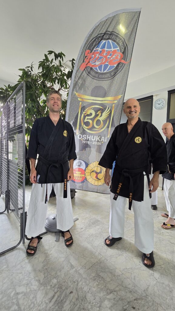 Michael Waldmeier und Ismet Duro, erfahrene Blackbelts in Karate und Kobudo.