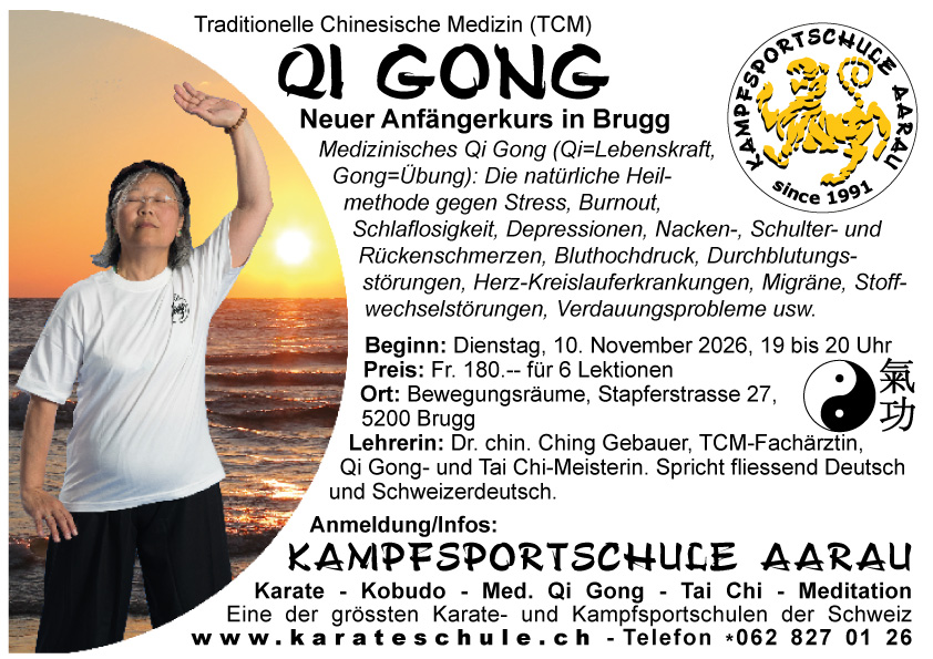 Neuer Qi Gong-Anfängerkurs Brugg 10. November 2026